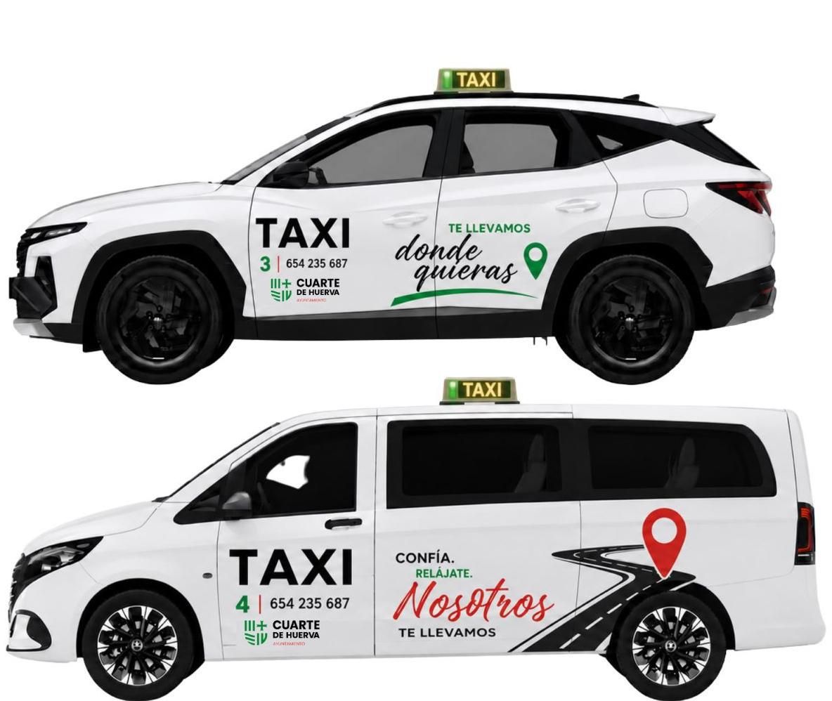 Los dos taxis que ofrecen servicio en el municipio.
