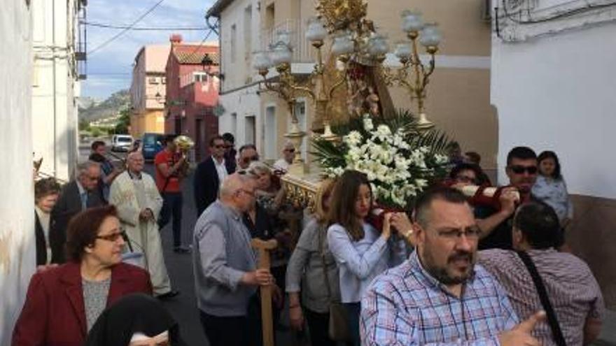 Imatge de la processó de la Mare de Déu dels Desemparats, dissabte a la Granja.