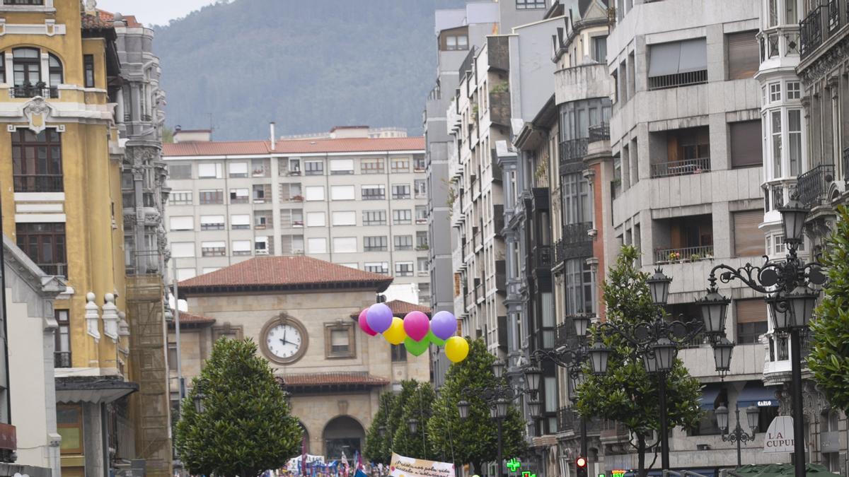 Los partidarios de la cooficialidad del asturiano se manifiestan en Oviedo