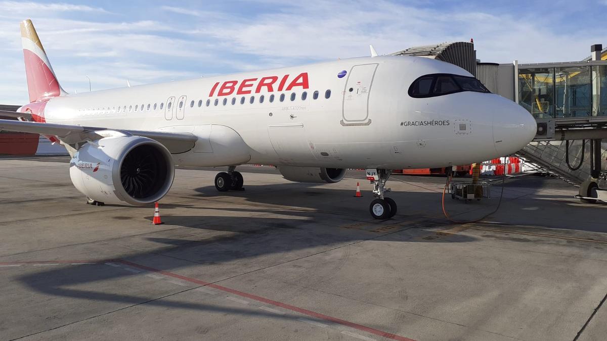 Una imagen de archivo de un avión de Iberia. EUROPA PRESS