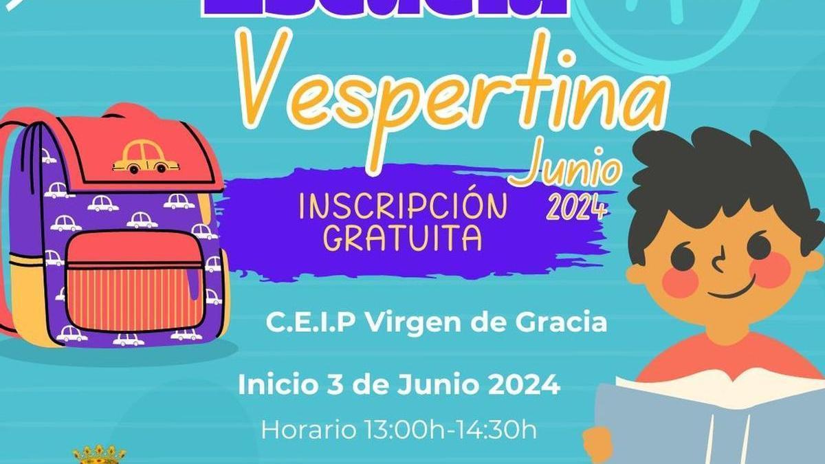 Detalle del cartel anunciador de la escuela vespertina de Altura.