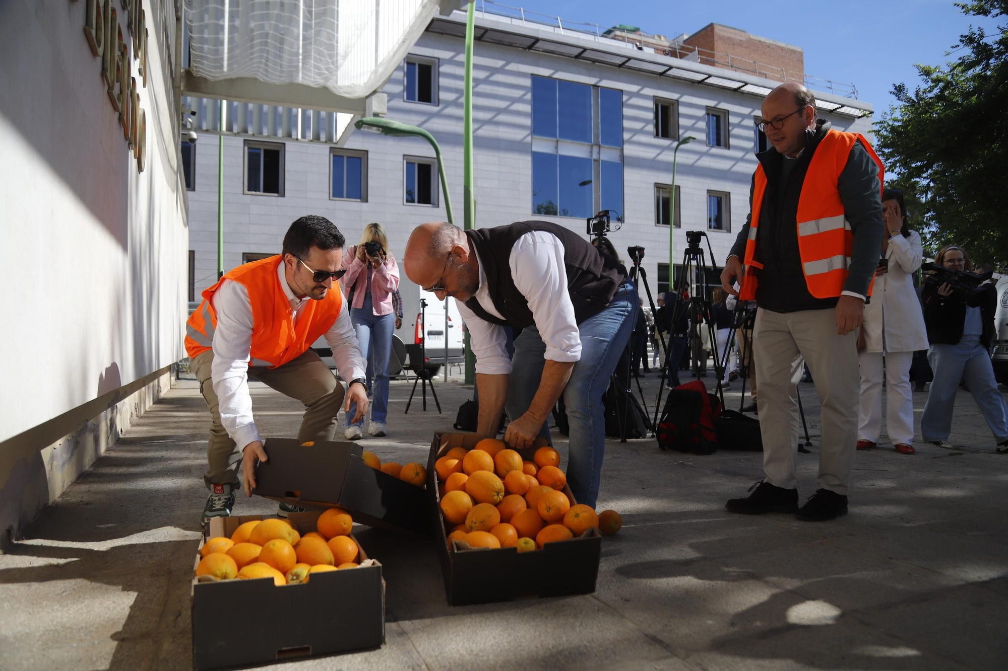 Reparto de naranjas reivindicativo de las organizaciones agrarias cordobesas