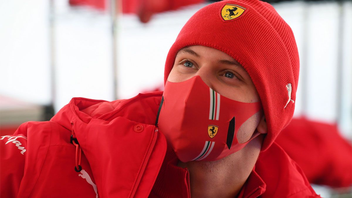 Mick Schumacher, durante el test de Ferrari en Fiorano