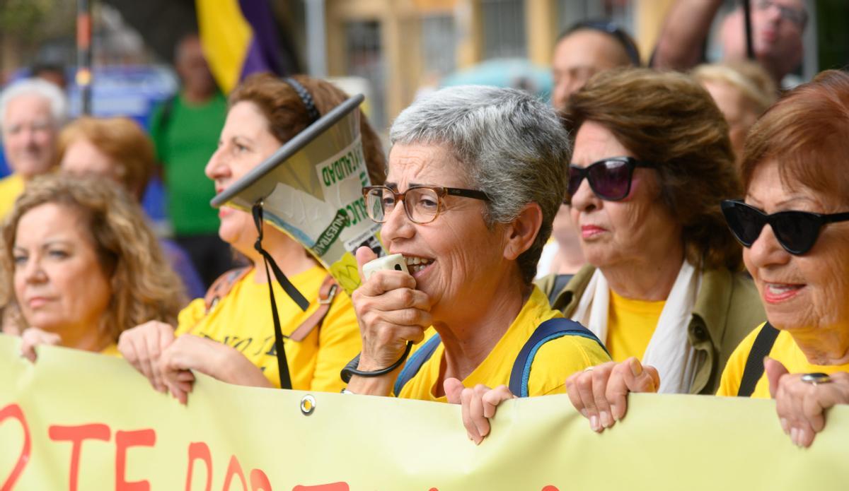 Manifestación en defensa de las pensiones celebrada en Las Palmas de Gran Canaria.