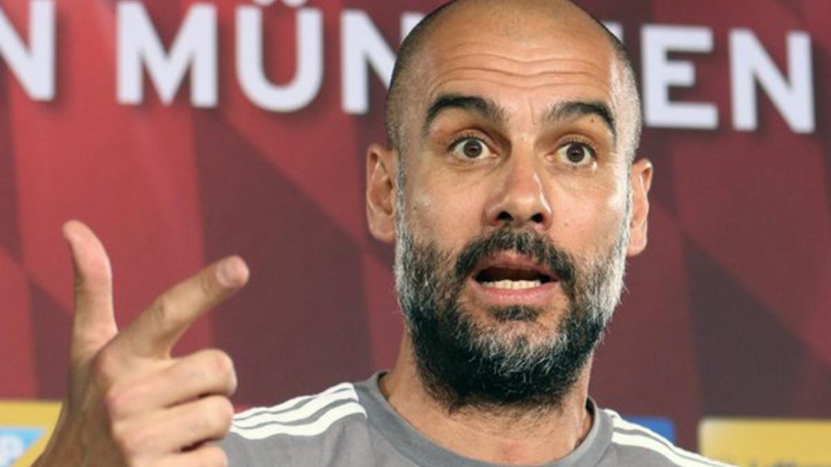 Guardiola, en una imagen de la rueda de prensa