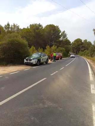 Policías y guardias buscaron durante dos horas el cadáver de la víctima del atropello de Cala Mesquida, que estaba oculto bajo la garriga
