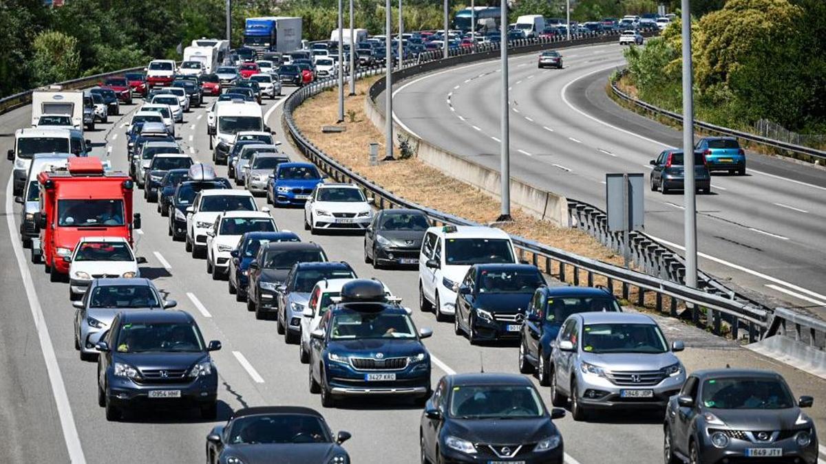 Operación retorno en la AP-7 a la altura de Granollers.