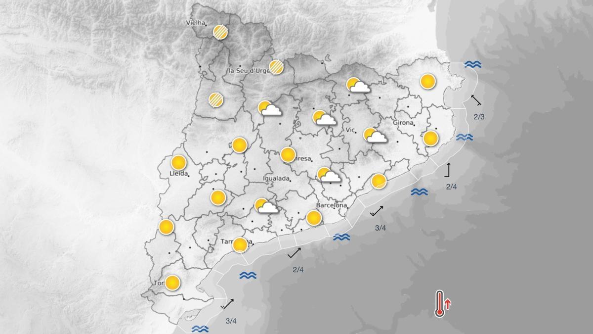 Tiempo en Catalunya el 24 de marzo de 2026