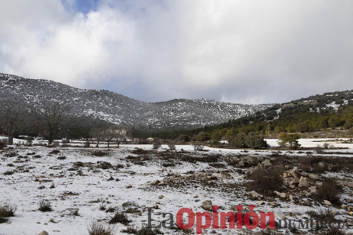 La borrasca Herminia tiñe de blanco la cima de la Región de Murcia