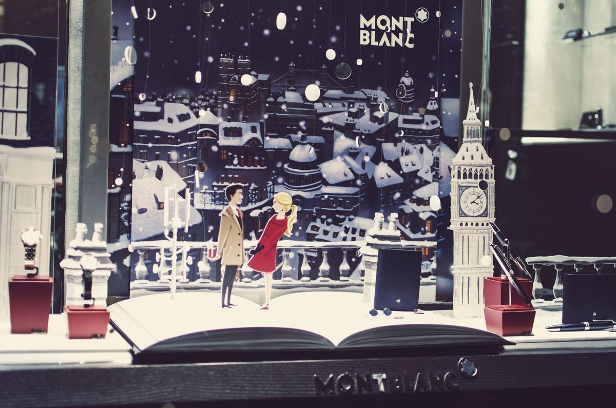 Navidad 2015: libro pop up en el escaparate de Montblanc