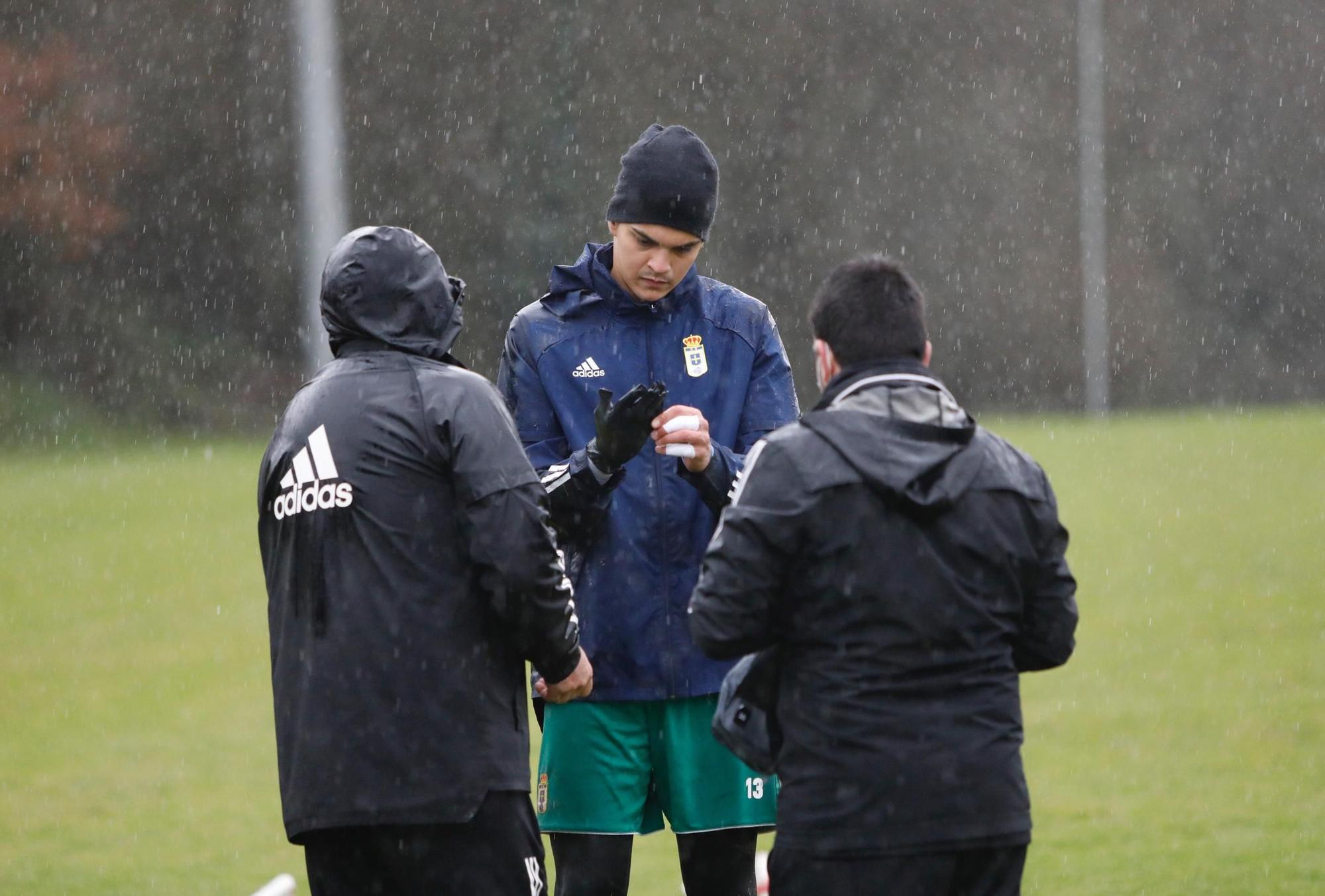 Entrenamiento del Oviedo tras empatar ante el Mallorca