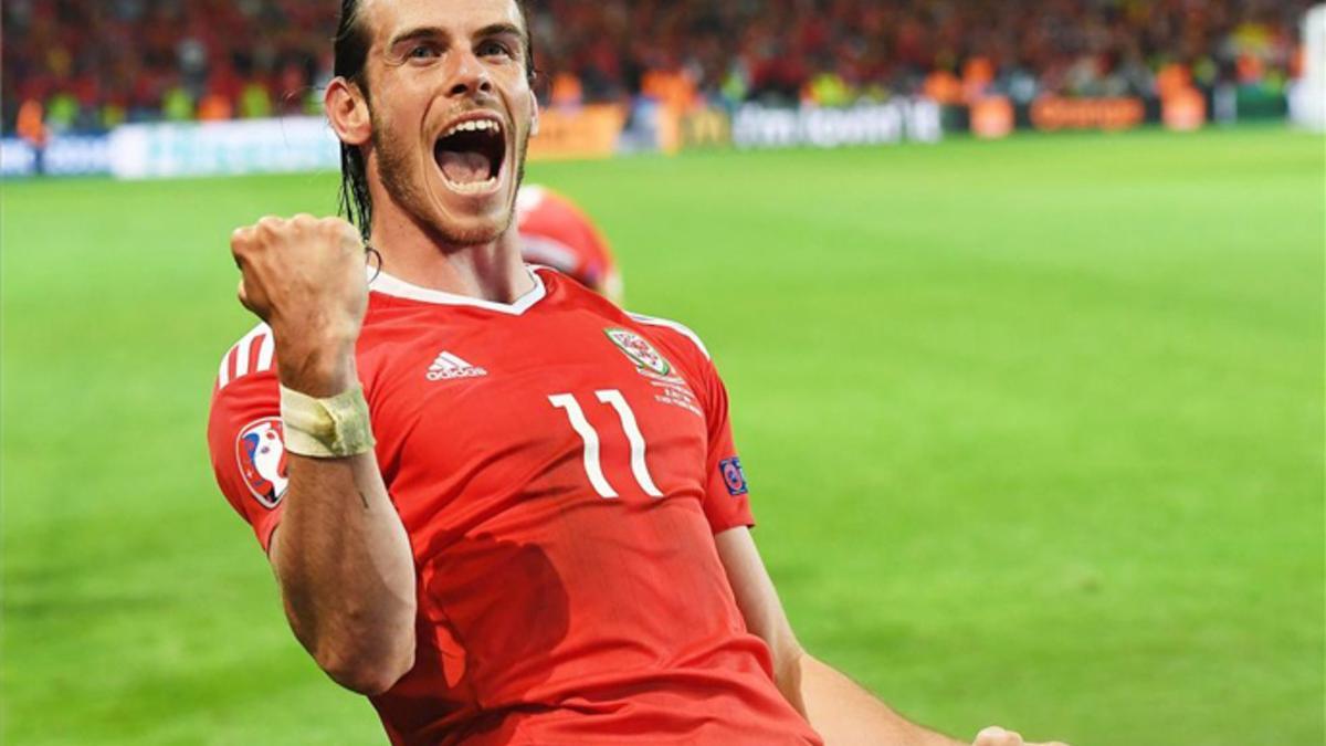 Gareth Bale celebrando la victoria