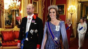 Britains Prince William and Britains Kate, Princess of Wales, ahead of the state banquet for the German President and his wife, at Windsor Castle, Berkshire, England, Wednesday, Dec. 3, 2025. (Aaron Chown/PA via AP, Pool) Associated Press / LaPresse Only italy and spain. EDITORIAL USE ONLY / ONLY ITALY AND SPAIN