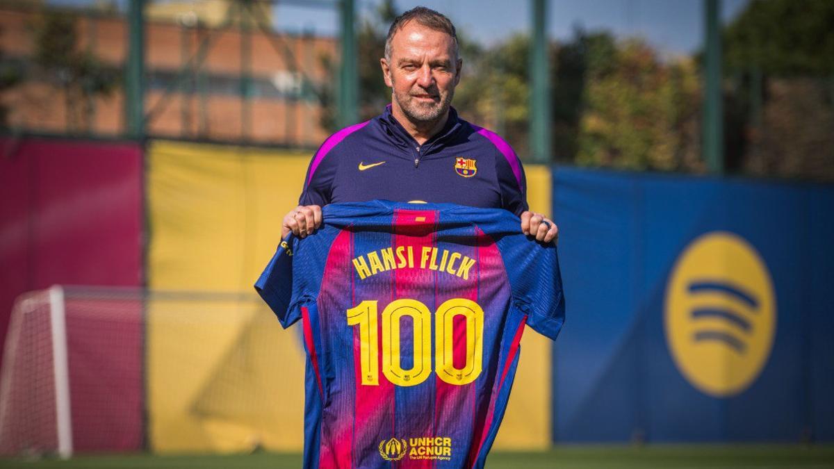 Hansi Flick, a las puertas de su partido número 100 en el banquillo del FC Barcelona