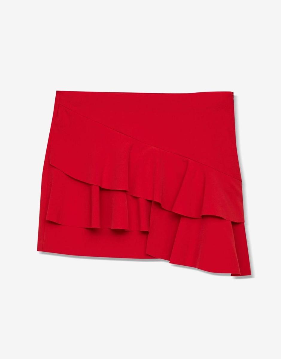 Falda roja volantes
