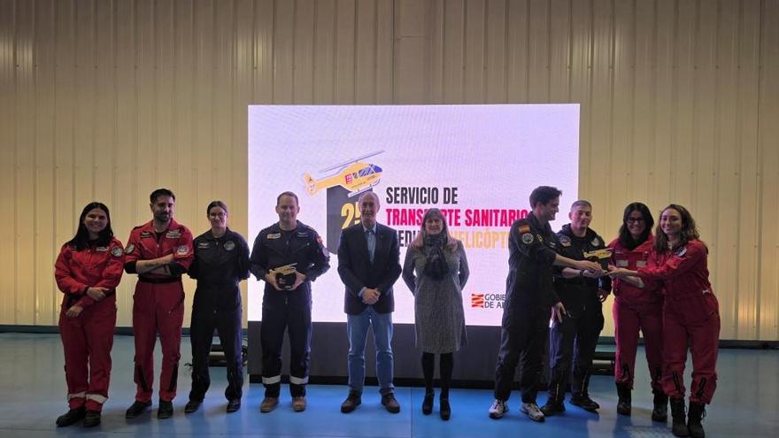 25 años y más de 10.000 servicios: el helicóptero médico de Aragón está de aniversario