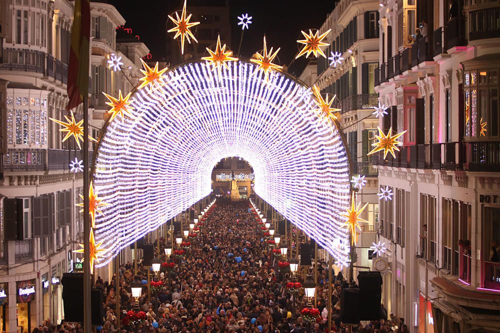 Así han cambiado las luces de Navidad en Málaga desde 2012