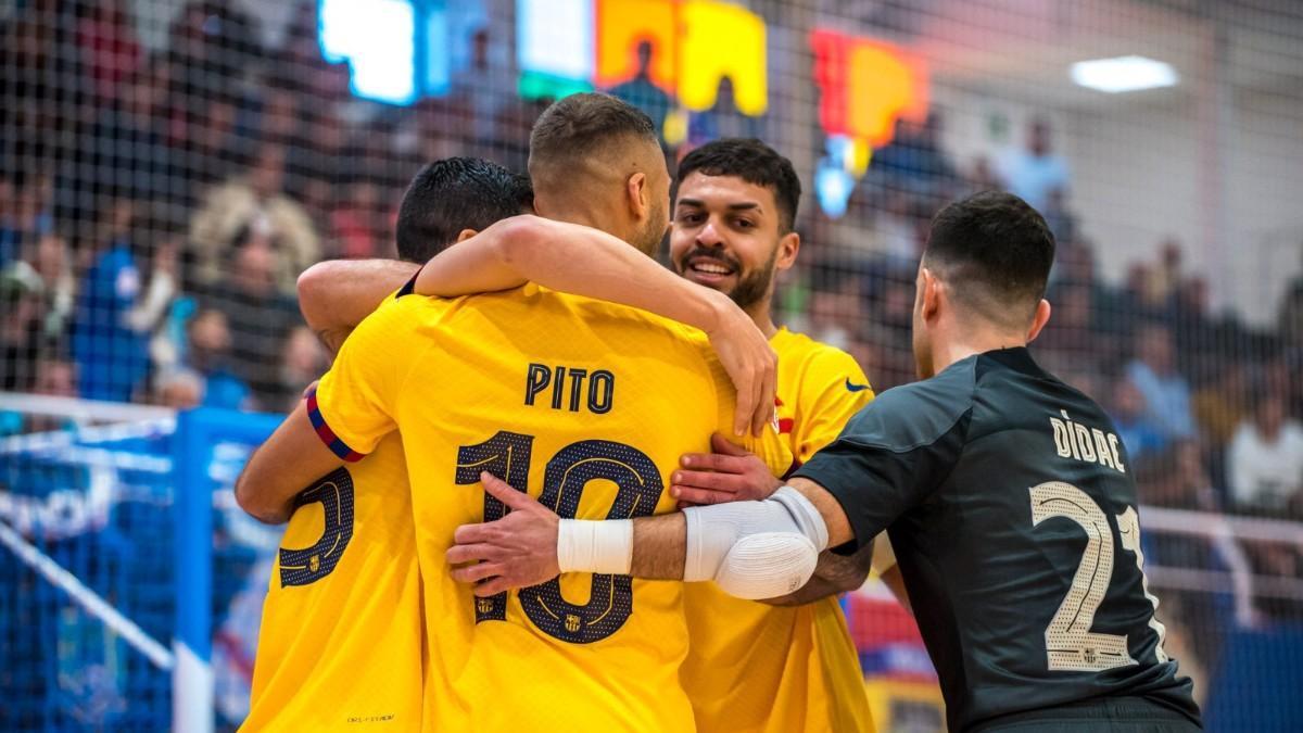 El Barça celebra uno de sus goles