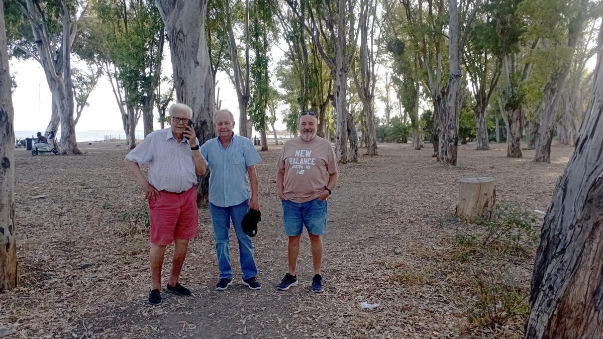 Dirigentes vecinales de Pedregalejo, en julio en el eucaliptal de los Baños del Carmen.