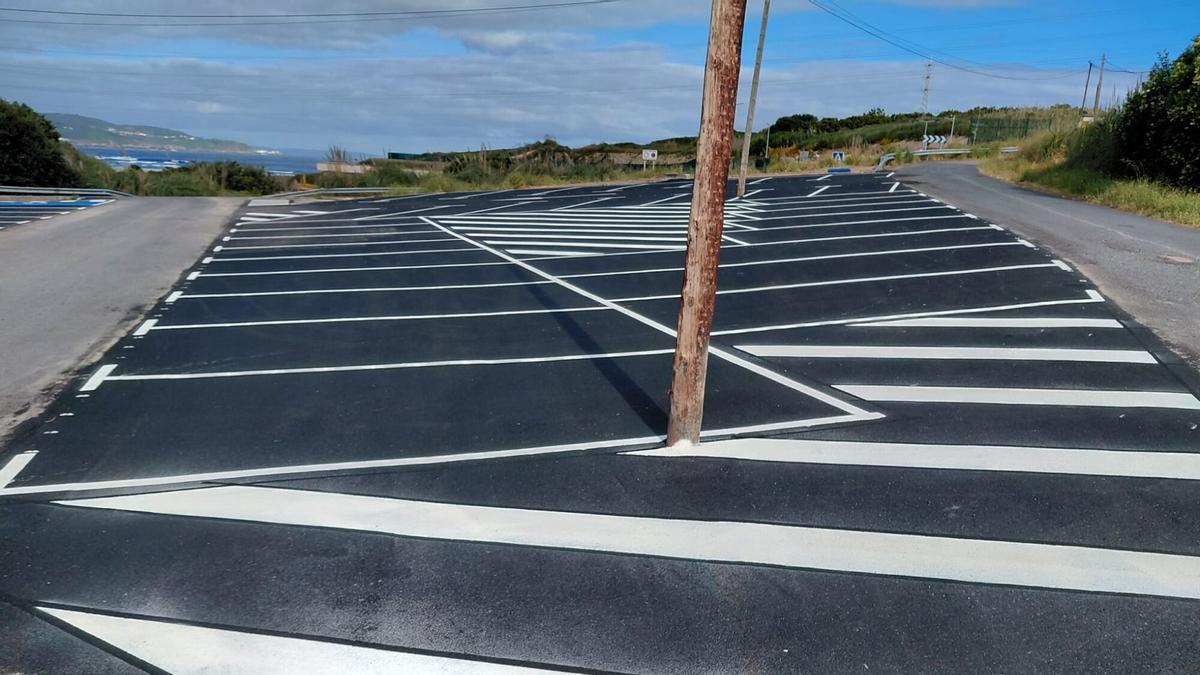 El nuevo aparcamiento de la playa de Sabón, en Arteixo