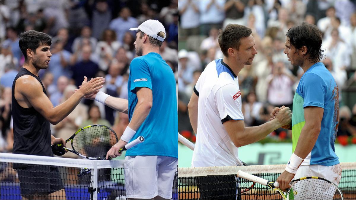 Carlos Alcaraz y Rafa Nadal, en una de sus derrotas más sorprendentes
