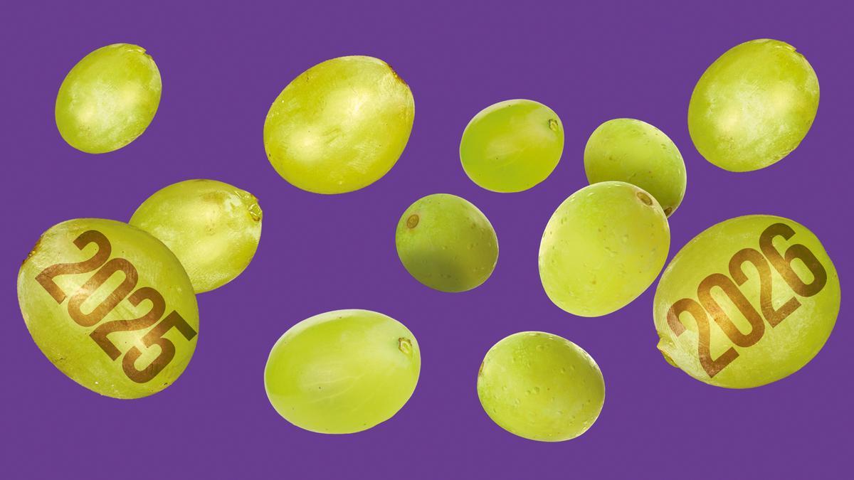 En España, as uvas despiden o ano vello e procuran a sorte do que entra.
