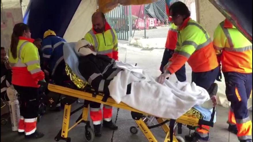 Simulacro de emergencia en Química del Nalón