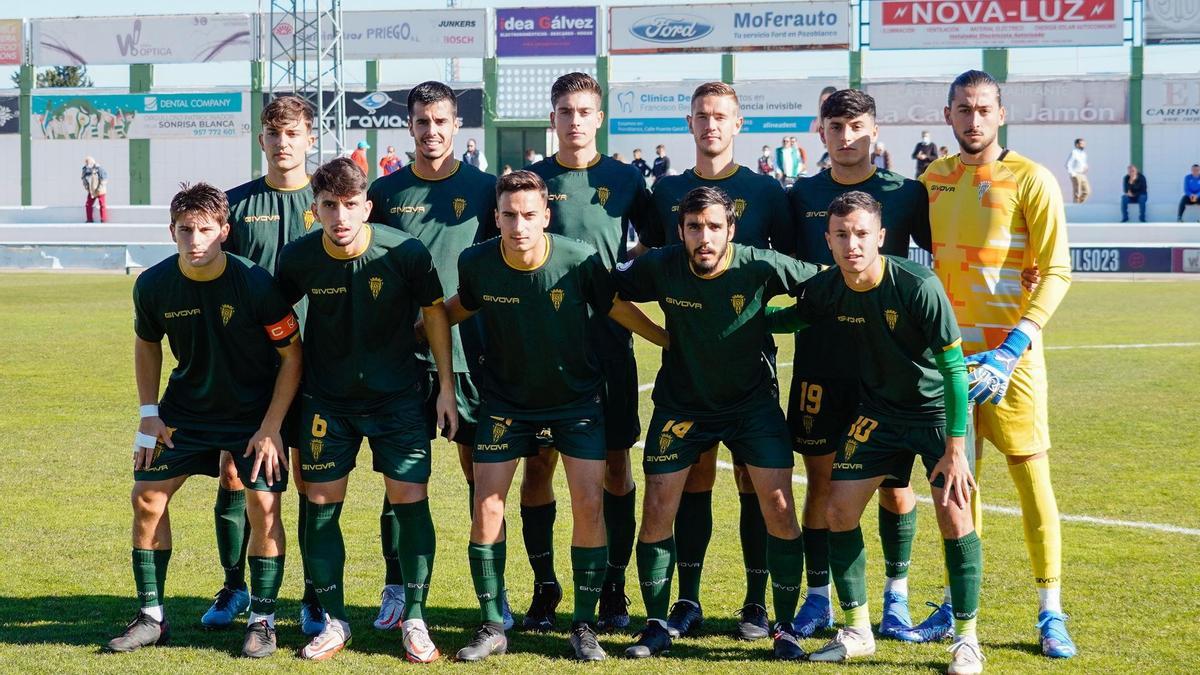 Formaciòn del Córdoba CF B en su último partido en Pozoblanco.