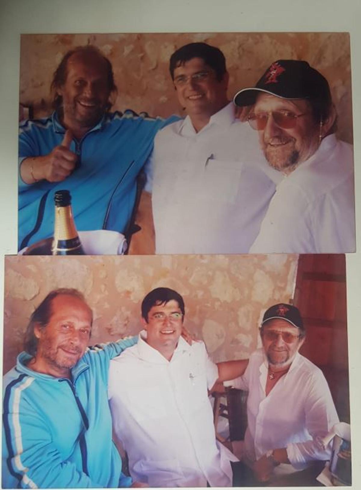 aco de Lucía, Pere Ferriol y Tomeu Penya, durante una de las comidas que hacía con sus amigos por la geografía mallorquina
