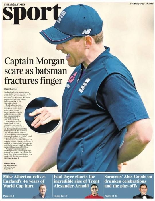 Portada THE TIMES SPORT sábado 25 de mayo de 2019.