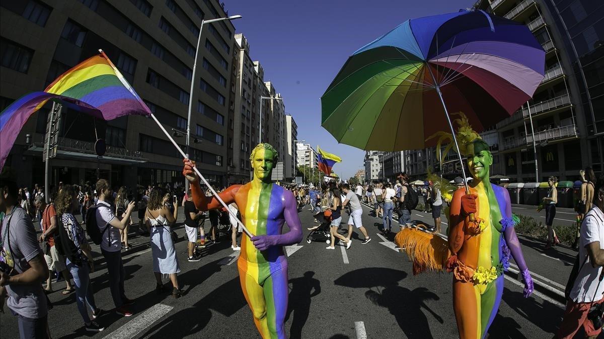 Manifestación del Orgullo LGTBI del 2019 en Barcelona.