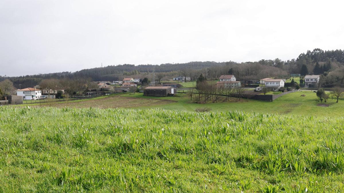 Un núcleo de la parroquia rural de Marantes en la zona norte de Santiago de Compostela