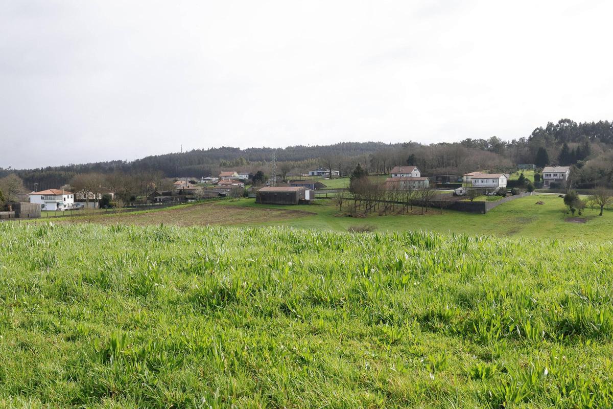 Un núcleo de la parroquia rural de Marantes en la zona norte de Santiago de Compostela