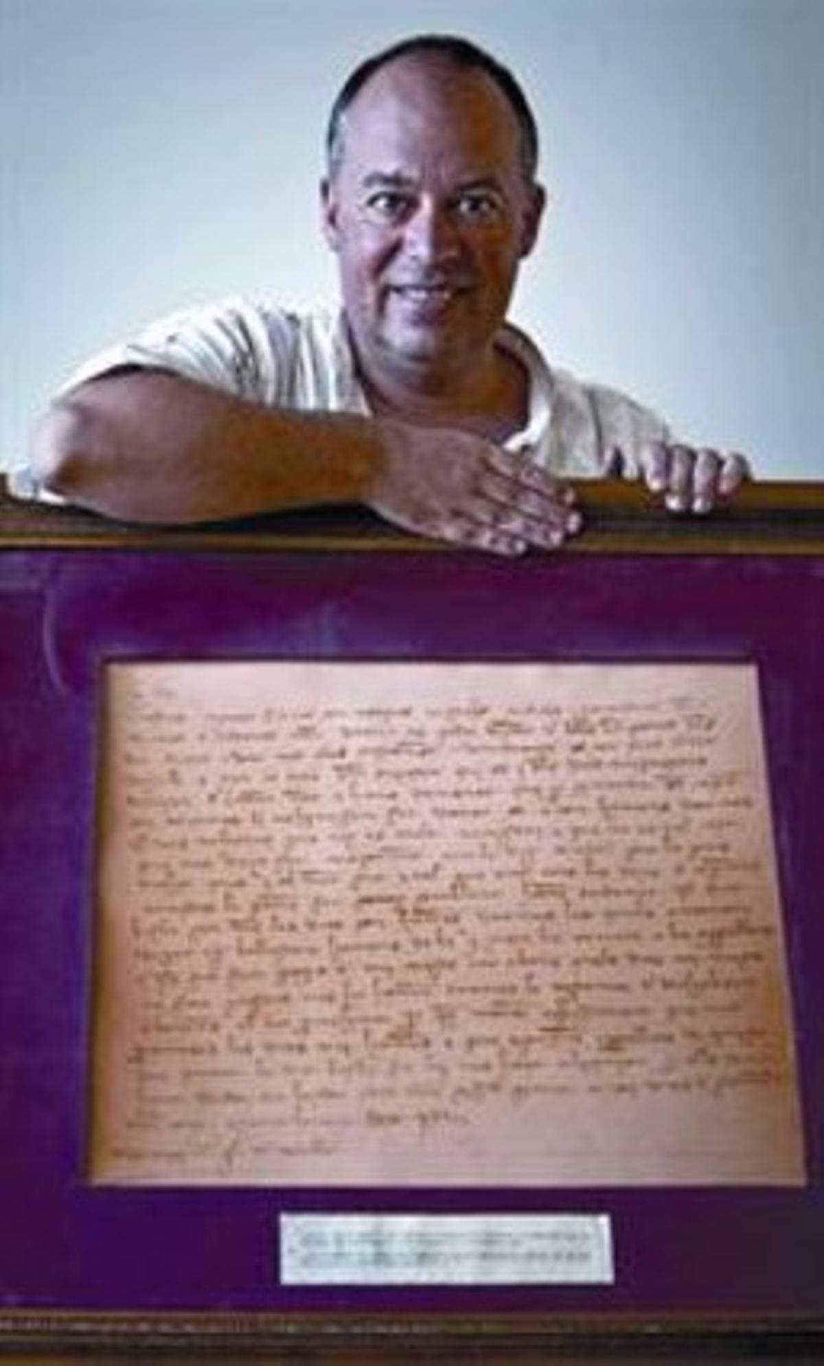 Eusebi Ayensa, amb el text que va escriure Pere el Cerimoniós Eusebi Ayensa, amb el text que va escriure Pere el Cerimoniós
