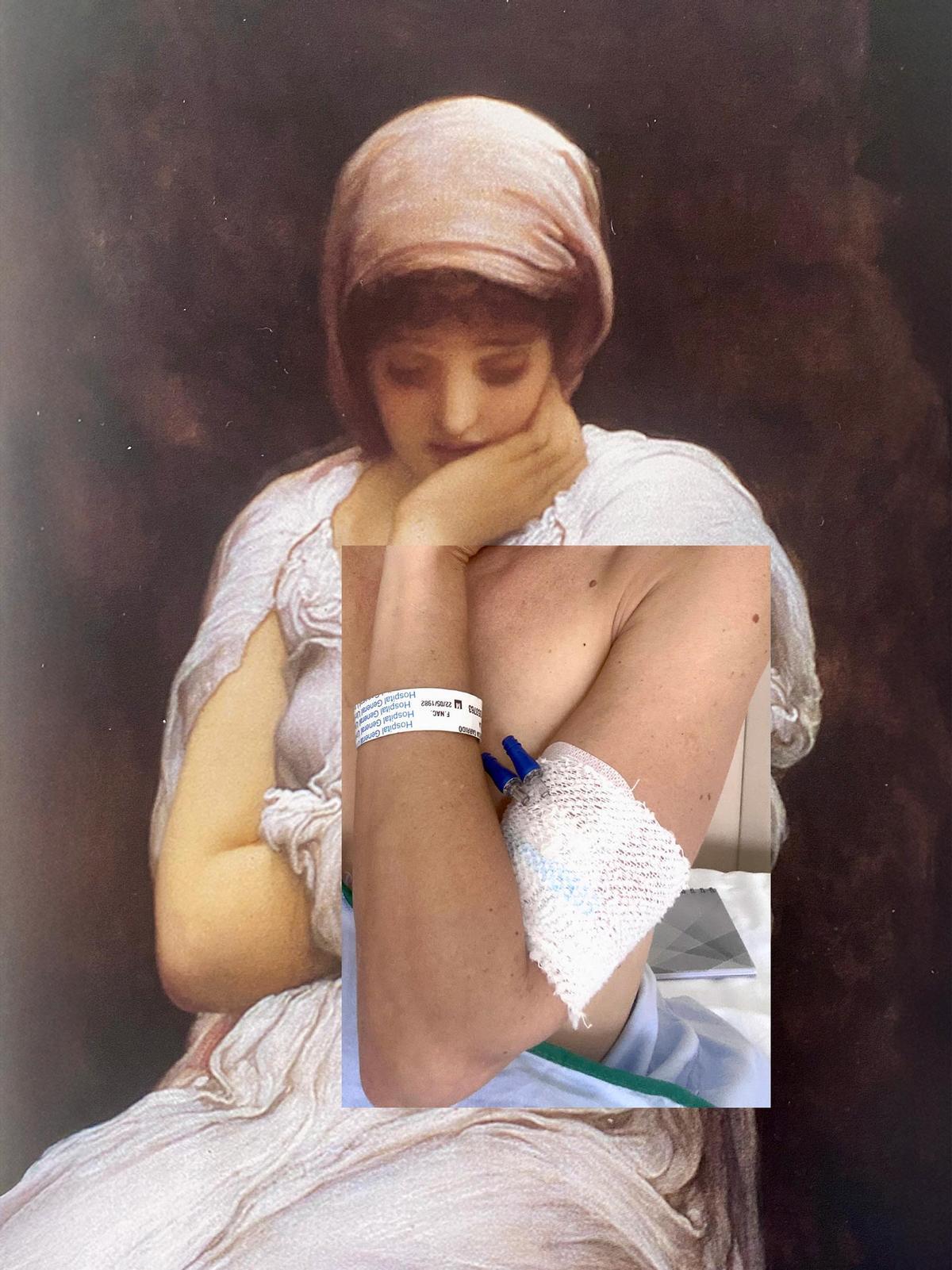 Collage estático sobre la obra Soledad, 1890 Lord Frederick Leightontt