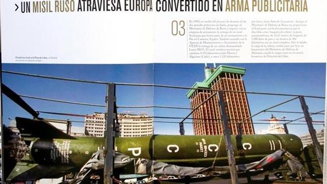 El misil Scud en la plaza de Colón en Madrid en diciembre de 1992.