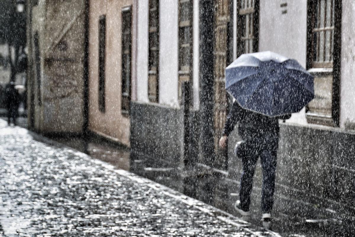Lluvia en La Laguna, Tenerife.