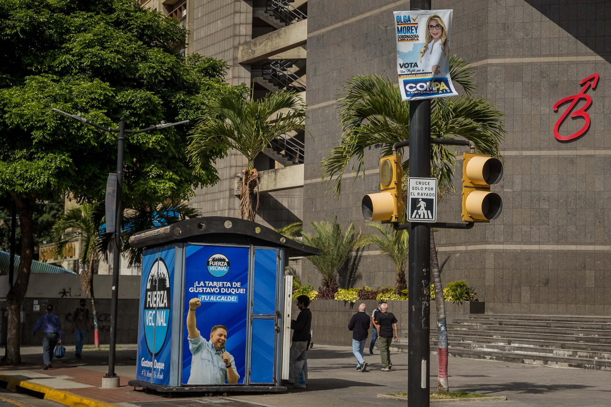 La propaganda electoral en las calles de Caracas.