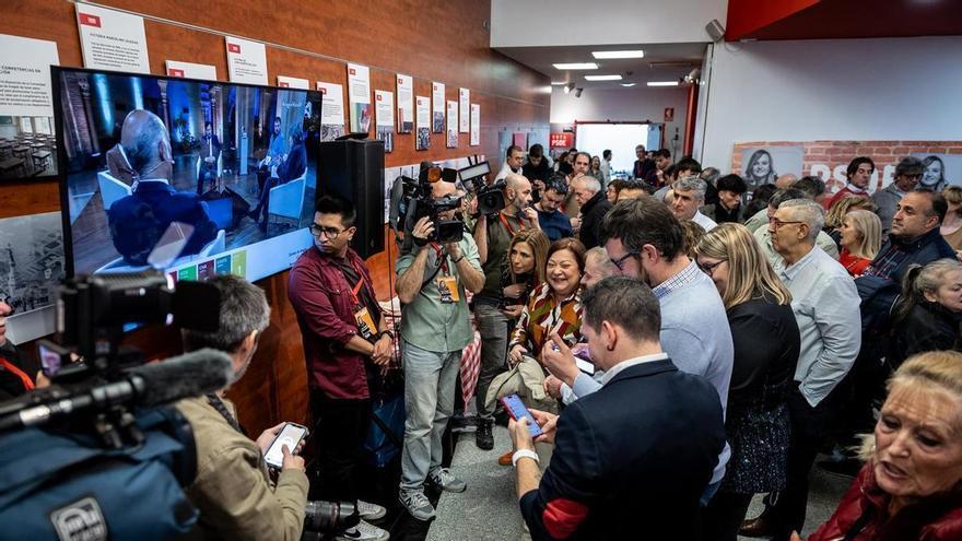 Así se está viviendo el escrutinio en la sede del PSOE de Aragón