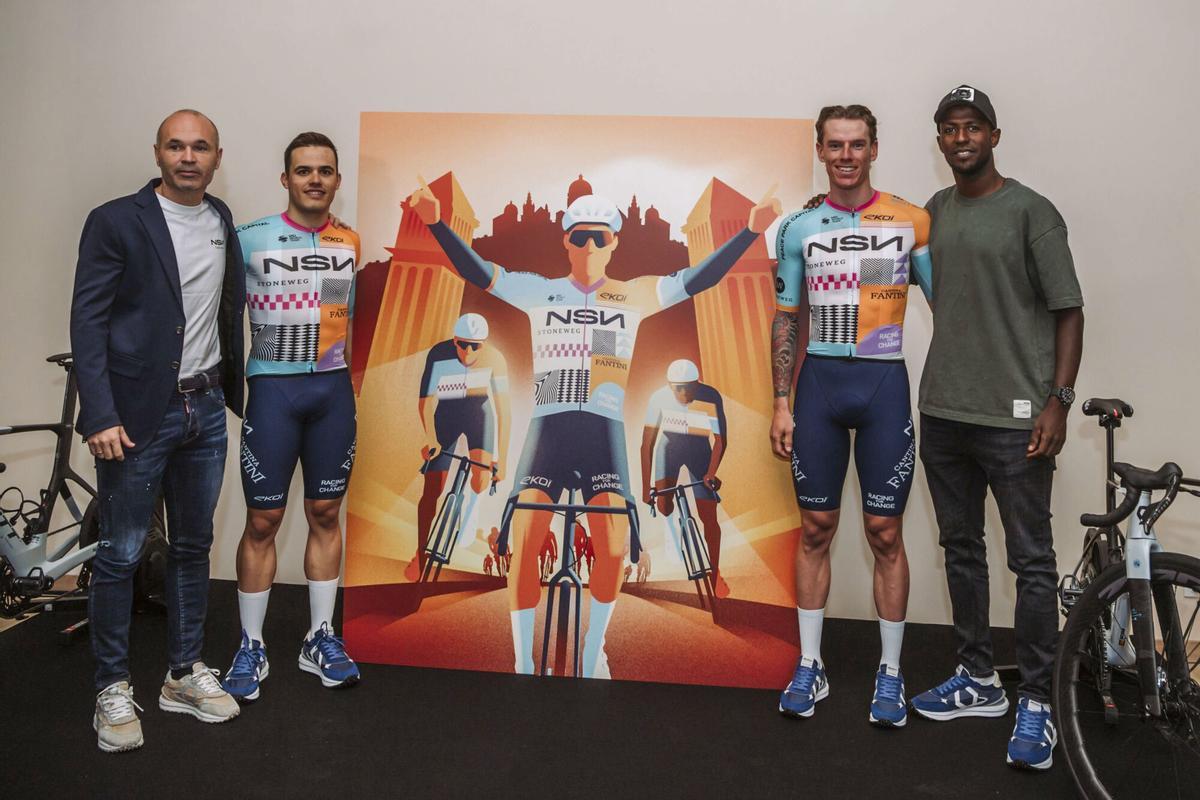 Andrés Iniesta, en la presentación en Barcelona de NSN Cycling Team, su nuevo proyecto deportivo
