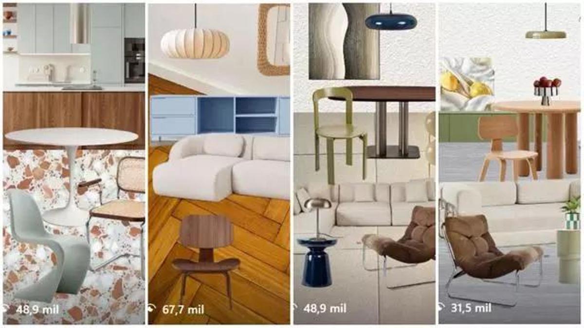Algunos de los vídeos que Paula Carabal crea en sus redes sociales con las mejores combinaciones de suelos y muebles.