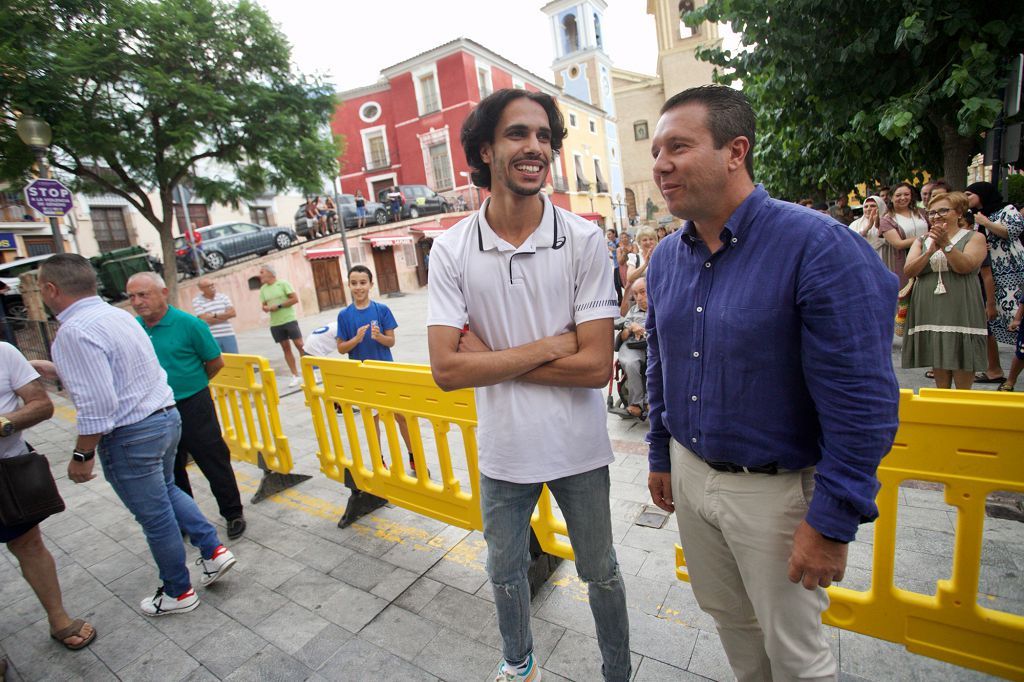 Recepción oficial y acto de bienvenida en Mula al atleta Mohamed Katir