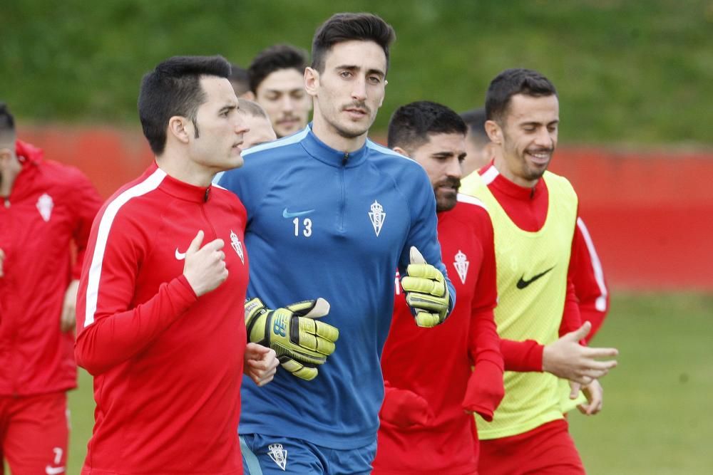 Entrenamiento del Sporting.