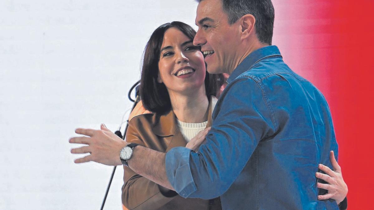 Diana Morant y Pedro Sánchez en el último congreso del PSPV.