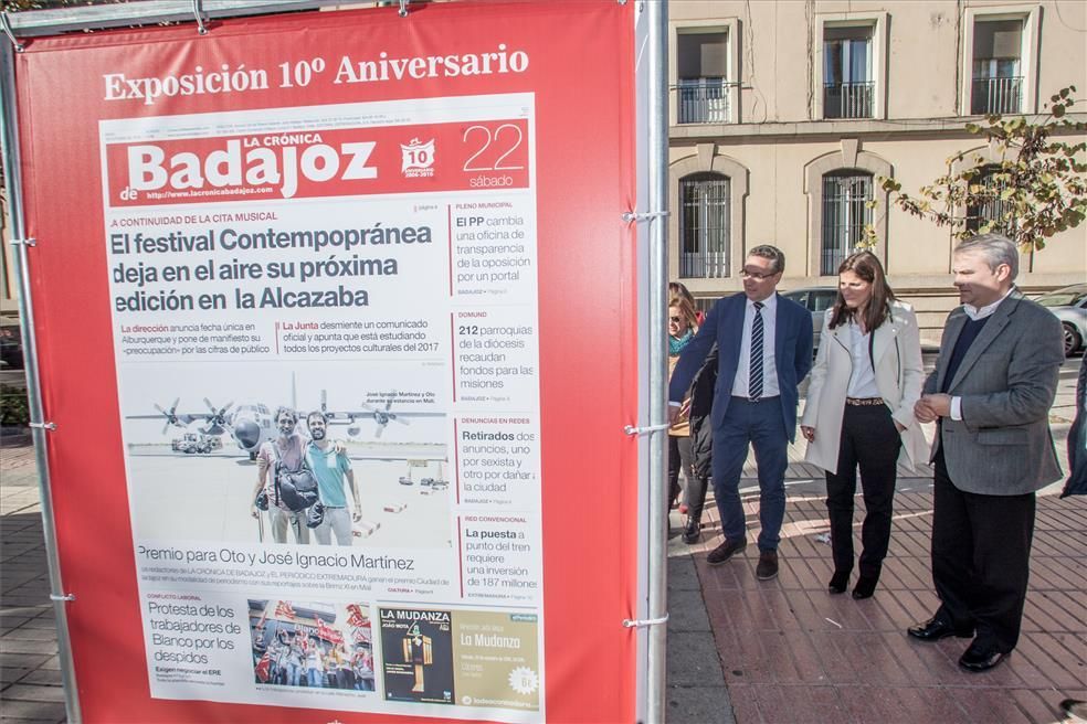 Exposición de portada del X aniversario de La Crónica de Badajoz