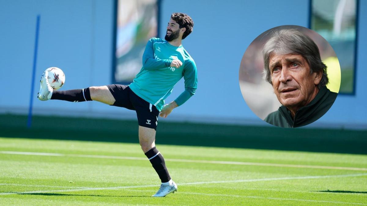 Isco Alarcón, en el entrenamiento previo del Betis-Braga en La Cartuja