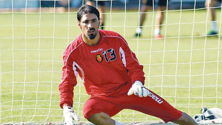 Dudu Aouate, en un entrenamiento en Son Bibiloni.