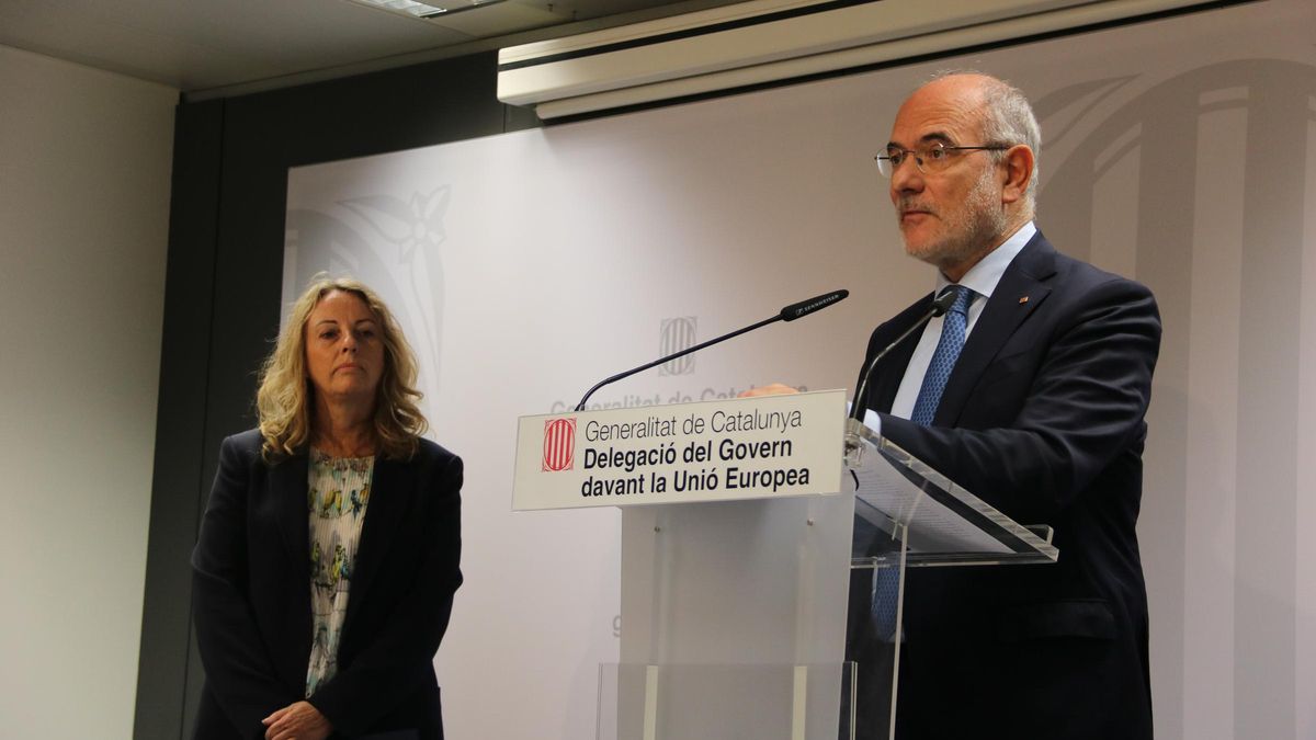 La delegada de la Generalitat en Bruselas Ester Borràs y el conseller Jaume Duch este viernes.