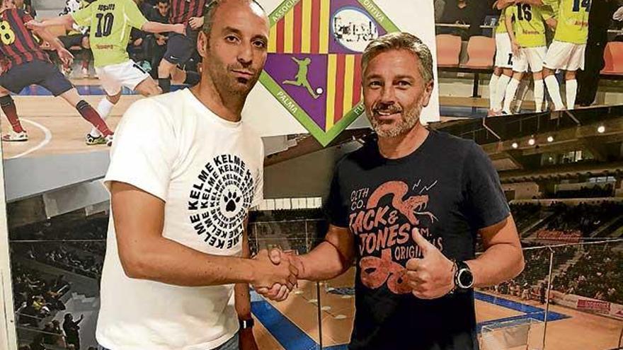 Vadillo y Ortega, en el vestuario del Palma Futsal.