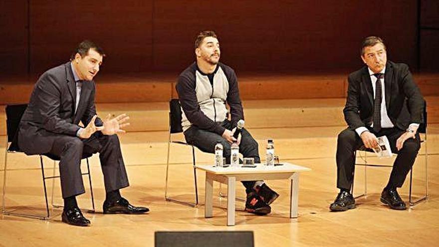 Josep, Jordi i Joan Roca, durant un acte celebrat a Girona.